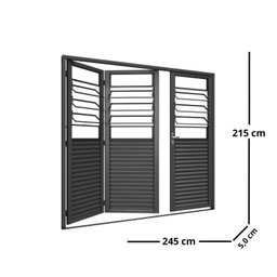 Portão de Abrir Pantografico com 3 Basculas sem Vidro 215x245 Req: 5 - 3