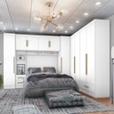 Ver imagem 1 de Quarto de Casal Completo Modulado 5 Peças 6 Portas 4 Gavetas com Maleiro Smart Plus Yescasa Branco