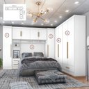 Ver imagem 2 de Quarto de Casal Completo Modulado 5 Peças 6 Portas 4 Gavetas com Maleiro Smart Plus Yescasa Branco