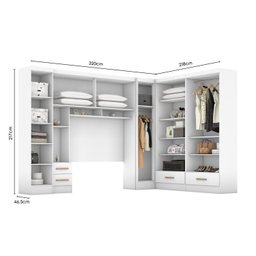 Quarto de Casal Completo 5 Peças 6 Portas 4 Gavetas com Maleiro Smart Plus - 6