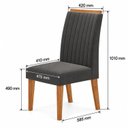 Ver imagem 4 de Conjunto Sala de Jantar Mesa 160x80cm Tampo com Vidro 6 Cadeiras Inspirare Yescasa Cinza/Mel