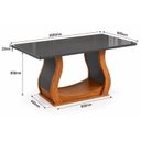 Ver imagem 3 de Conjunto Sala de Jantar Mesa 160x80cm Tampo com Vidro 6 Cadeiras Inspirare Yescasa Cinza/Mel