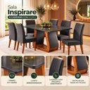 Ver imagem 5 de Conjunto Sala de Jantar Mesa 160x80cm Tampo com Vidro 6 Cadeiras Inspirare Yescasa Cinza/Mel
