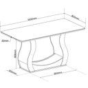 Ver imagem 3 de Conjunto Sala de Jantar Mesa 160x80cm Tampo com Vidro 6 Cadeiras Inspirare Yescasa Cinza/Mel