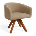 Ver imagem 5 de Poltrona Sala Base Giratória Madeira Kit 2 Arielle Suede D03 - D’Rossi