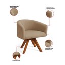 Ver imagem 3 de Poltrona Sala Base Giratória Madeira Kit 2 Arielle Suede D03 - D’Rossi