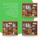 Ver mais imagens de Guarda-roupa Casal com Espelho 3 Portas 4 Gavetas Atenas