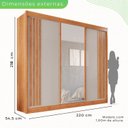 Ver imagem 4 de Guarda-roupa Casal com Espelho 3 Portas 4 Gavetas Atenas