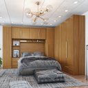 Ver imagem 1 de Quarto de Casal Completo Modulado 5 Peças 6 Portas 4 Gavetas com Maleiro Smart Plus Yescasa Bege/Cinamomo