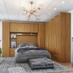 Quarto de Casal Completo 5 Peças 6 Portas 4 Gavetas com Maleiro Smart Plus - 1