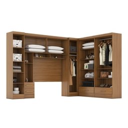 Quarto de Casal Completo 5 Peças 6 Portas 4 Gavetas com Maleiro Smart Plus - 5