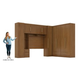 Quarto de Casal Completo 5 Peças 6 Portas 4 Gavetas com Maleiro Smart Plus - 4