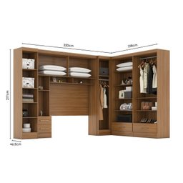 Quarto de Casal Completo 5 Peças 6 Portas 4 Gavetas com Maleiro Smart Plus - 6