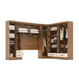 Quarto de Casal Completo 5 Peças 6 Portas 4 Gavetas com Maleiro Smart Plus - 7