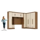 Ver imagem 4 de Quarto de Casal Completo Modulado 5 Peças 6 Portas 4 Gavetas com Maleiro Smart Plus Yescasa Bege/Cinamomo/Offwhite