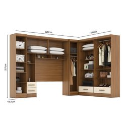 Quarto de Casal Completo 5 Peças 6 Portas 4 Gavetas com Maleiro Smart Plus - 6