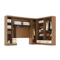 Quarto de Casal Completo 5 Peças 6 Portas 4 Gavetas com Maleiro Smart Plus - 5
