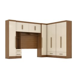 Quarto de Casal Completo 5 Peças 6 Portas 4 Gavetas com Maleiro Smart Plus - 3