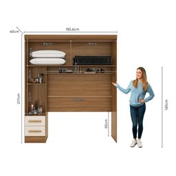 Quarto de Casal Completo 5 Peças 6 Portas 4 Gavetas com Maleiro Smart Plus - 16