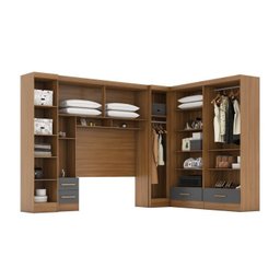 Quarto de Casal Completo 5 Peças 6 Portas 4 Gavetas com Maleiro Smart Plus - 3