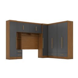 Quarto de Casal Completo 5 Peças 6 Portas 4 Gavetas com Maleiro Smart Plus - 2