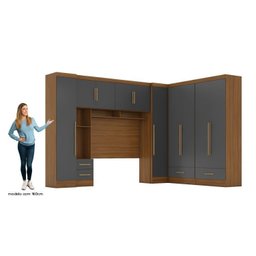 Quarto de Casal Completo 5 Peças 6 Portas 4 Gavetas com Maleiro Smart Plus - 5