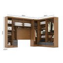 Ver imagem 6 de Quarto de Casal Completo Modulado 5 Peças 6 Portas 4 Gavetas com Maleiro Smart Plus Yescasa Bege/Cinamomo/Chumbo