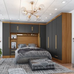 Quarto de Casal Completo 5 Peças 6 Portas 4 Gavetas com Maleiro Smart Plus - 1