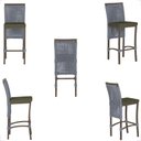 Ver imagem 5 de Mesa Bistro e 4 Banquetas Roma Marrom Corda Náutica 13 Prata