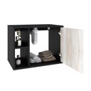 Ver imagem 3 de Conjunto Balcão C-cuba Q32 e Espelheira Soft 600 Preto Ônix C-nogal Preto Onix C-snow