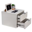 Ver imagem 5 de KIT 2 MESAS DE CABECEIRA SUSPENSA OFF WHITE DE 2 GAVETAS COM 30 CM ENVIAMOS MONTADA