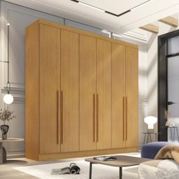 Guarda Roupa Casal 6 Portas 4 Gavetas Uberaba 100% Mdf 15mm - Valverde: Cinamomo - 4