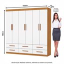 Ver imagem 4 de Guarda-Roupa Havana 6 Portas 6 Gavetas Multimóveis CR35552 Cinamomo/Branco