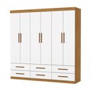 Ver imagem 2 de Guarda-Roupa Havana 6 Portas 6 Gavetas Multimóveis CR35552 Cinamomo/Branco