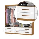 Ver imagem 6 de Guarda-Roupa Havana 6 Portas 6 Gavetas Multimóveis CR35552 Cinamomo/Branco