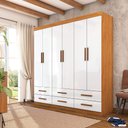 Ver imagem 1 de Guarda-Roupa Havana 6 Portas 6 Gavetas Multimóveis CR35552 Cinamomo/Branco