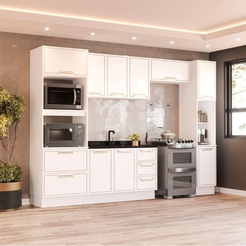 Cozinha Compacta 250086 5 Peças Amara Branco Politorno Móveis