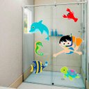 Ver imagem 1 de Adesivo de Parede Infantil Turminha do Fundo do Mar 2-Grande 75x75cm