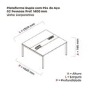 Ver imagem 3 de Estação de Trabalho Mesa Plataforma Escritório Dupla para 2 Pessoas com Caixa de Tomada Pdc Preto