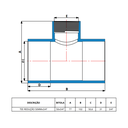 Ver imagem 3 de 8 Unidades Tee de Redução para Irrigação Dn 50mm X 3/4'' Pvc Azul Durín