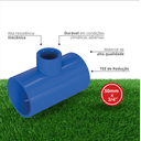 Ver imagem 2 de 8 Unidades Tee de Redução para Irrigação Dn 50mm X 3/4'' Pvc Azul Durín