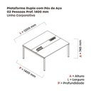 Ver imagem 3 de Estação de Trabalho Mesa Plataforma Escritório Dupla para 2 Pessoas com Caixa de Tomada Pdc Cinza/Grafito