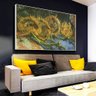 Quadro Decorativo Van Gogh Quatro Girassóis Cortados:150x100/BORDA INFINITA - 8