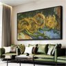 Quadro Decorativo Van Gogh Quatro Girassóis Cortados:150x100/BORDA INFINITA - 3