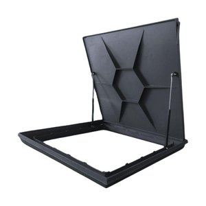 Tampa Articulada Rebaixada Casa Máquinas Piscina 1,00x1,00m Invisivel Preto