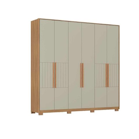 Guarda Roupa Casal 6 Portas Toronto Cedro/Salvia Carraro