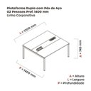 Ver imagem 3 de Estação de Trabalho Mesa Plataforma Escritório Dupla para 2 Pessoas com Caixa de Tomada Pdc Preto/Branco