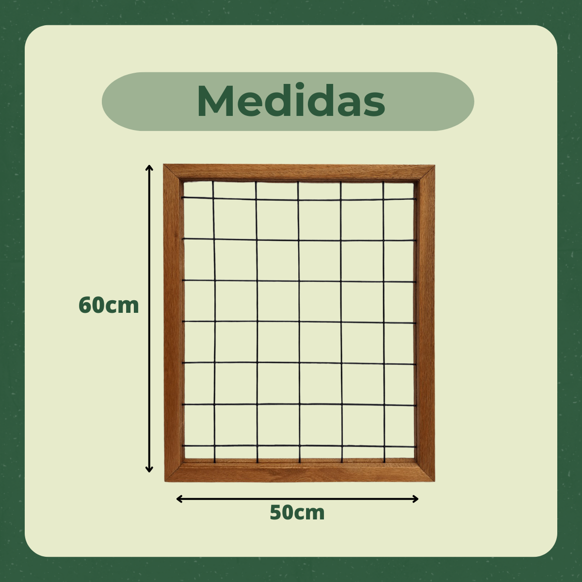 Treliça Grade de Metal e Madeira 50x60 Jardim Vertical - 4