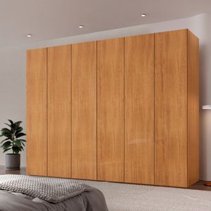 Guarda Roupa Casal Coliseu 100 Mdf 6 Portas e 6 Gavetas Moderna Mobília