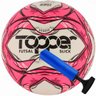 Kit Bola Topper Slick Futsal Tech Fusion Impermeável + Bomba - Único - Branco / Rosa - 1